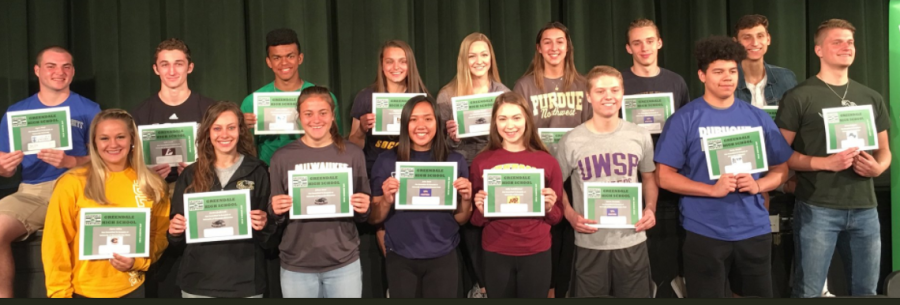 GHS+Recognizes+College+Commitments+at+Signing+Day+Event