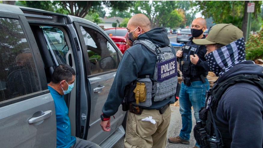  Immigration and Customs Enforcement (ICE) apprehends 128 immigrants across the state of California.